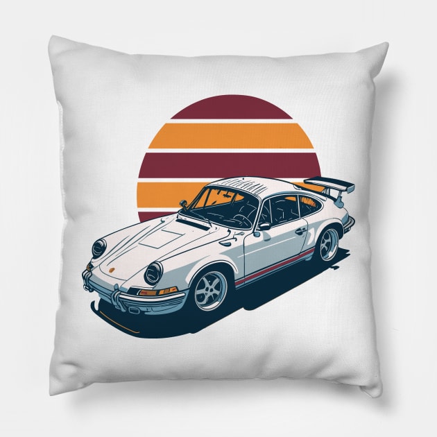 Old Porsche 911 Cars classic Pillow by Cruise Dresses