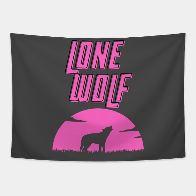 Lone Wolf Pink Tapestry by StrikerTees