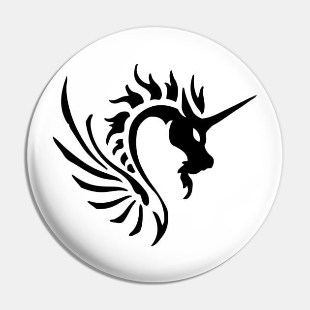 Tribal Dragon Pin by linesdesigns