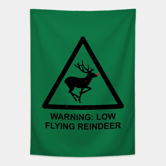 Warning: Low Flying Reindeer Tapestry by Byway Design