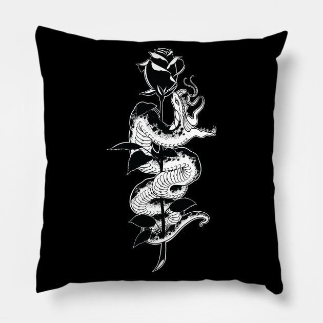 Snake and Rose Pillow by Seven Relics