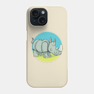 African rhino poses benevolently Phone Case