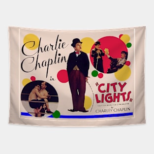 Classic Comedy Lobby Card - City Lights Tapestry