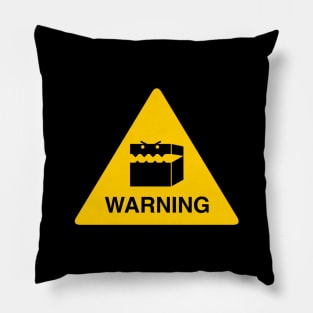 Warning Mimic Funny Sign Tabletop RPG Pillow