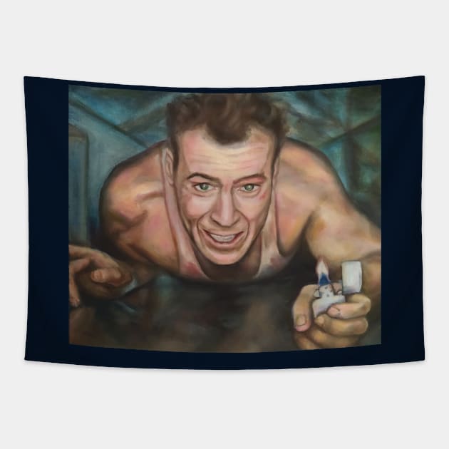 Die Hard (1988) John McClane Oil Painting Tapestry by SPACE ART & NATURE SHIRTS 