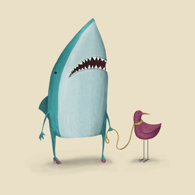 Shark and friend by agrapedesign