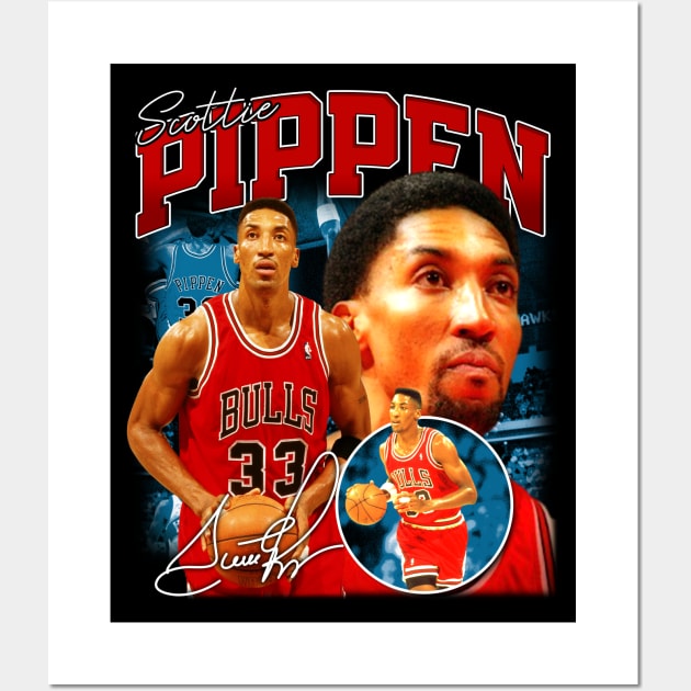 Scottie Pippen Basketball Legend Signature Vintage Retro 80s 90s Bootleg  Rap Style - Scottie Pippen - Posters and Art Prints