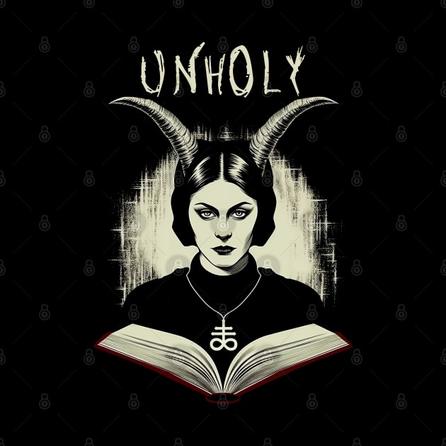 Dark Gothic Horror Unholy by Tshirt Samurai