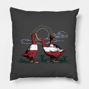 Latvia Geese Pillow