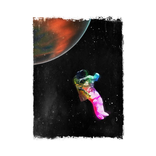 Colourful Astronaut in Space by DyrkWyst