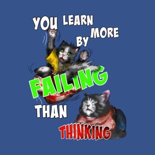 wise cat falling fail T-Shirt