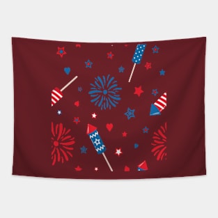 4th of July fireworks and sparklers pattern Tapestry