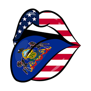 Pennsylvania American Flag Mouth T-Shirt