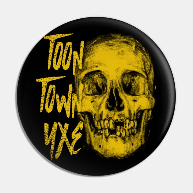 Toon Town YXE Urban Expressionist Skull Pin by Stooned in Stoon