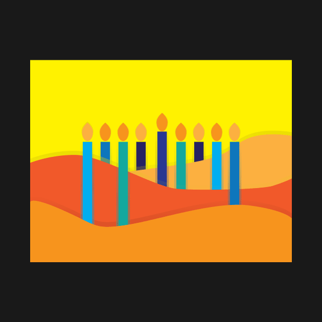 Abstract Orange Yellow Candles Background by sigdesign