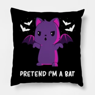 Kawaii Halloween Cat Sarcasm Spooky Cute Bat Humor Pillow