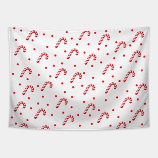 Candy Canes and Dots Tapestry