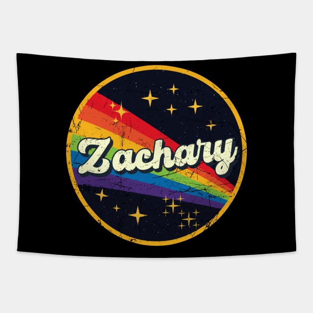 Zachary // Rainbow In Space Vintage Grunge-Style Tapestry by LMW Art