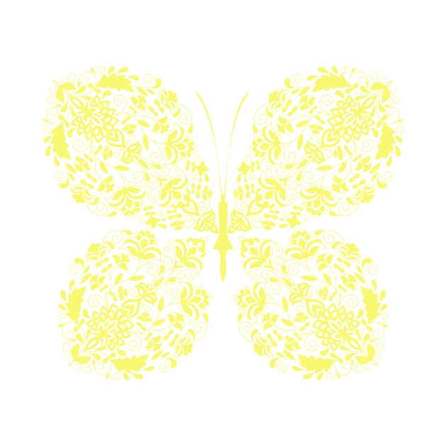 Paisley Yellow Butterfly by 4U2NV-LDN