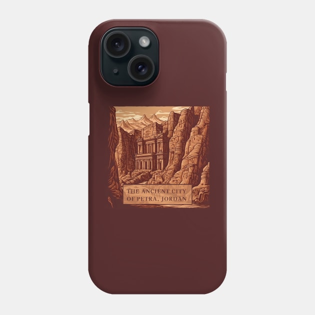 The Ancient City of Petra, Jordan illustration Phone Case by KOTYA