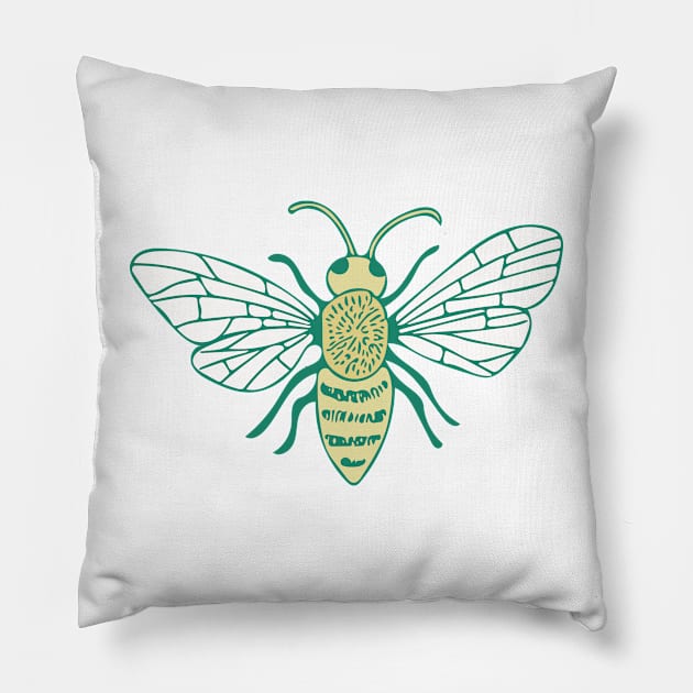 Bee Garden Pillow by Jacqueline Hurd