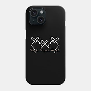 Triple Finger Heart - line art Phone Case