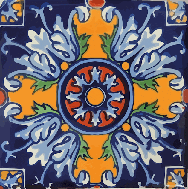 Mandala mexican talavera tile ceramic mosaic Kids T-Shirt by T-Mex