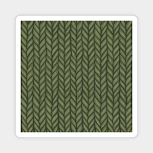 Green Knit Pattern Drawing Magnet