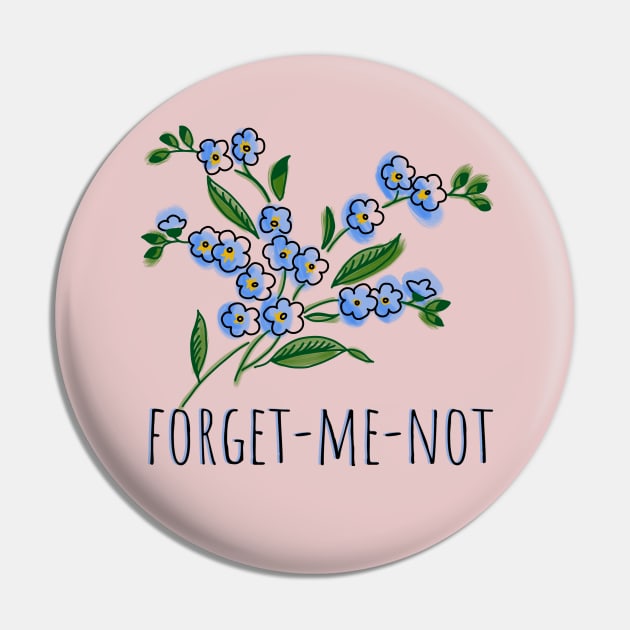 Forget-me-not Pin by Slightly Unhinged