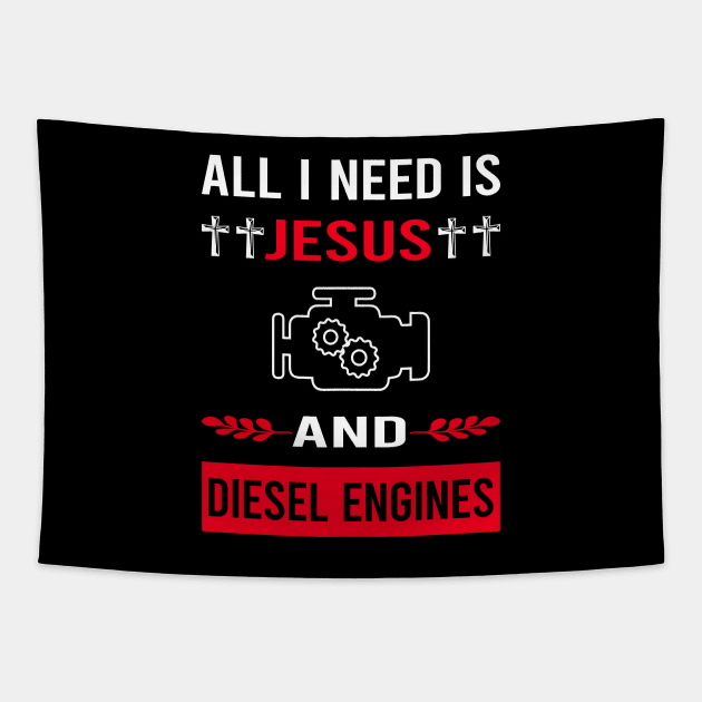 I Need Jesus And Diesel Engine Tapestry by Good Day