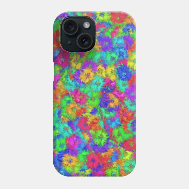 Abstract Rainbow Flower Paint Phone Case by Art by Deborah Camp