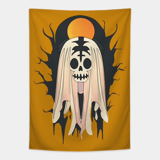 anime halloween skull Tapestry by Aceplace Design