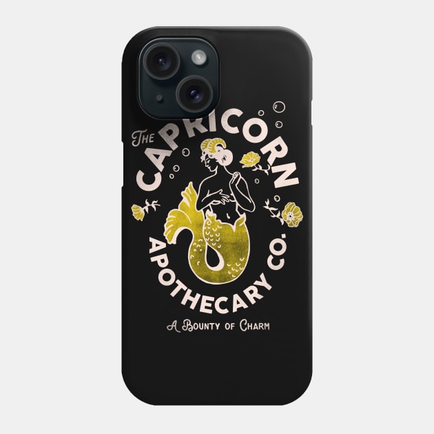 "Capricorn Apothecary Co: A Bounty Of Charm" Cool Zodiac Art Phone Case by The Whiskey Ginger