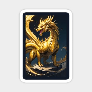 Cool golden dragon Magnet