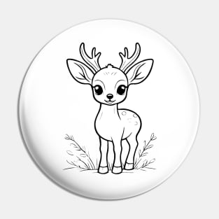 Cute Baby Deer Animal Outline Pin