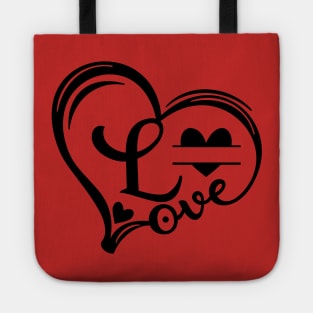 letter l monogram in the shape of love Tote