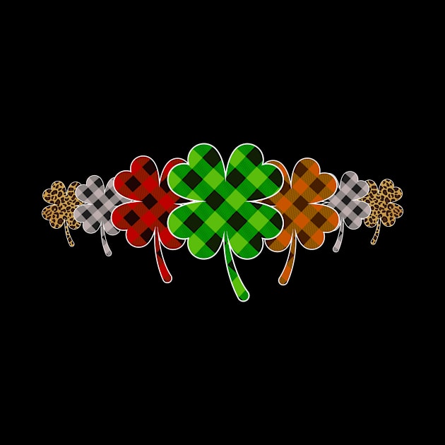 Buffalo Plaid Shamrock St Patricks Day Leopard Shamrock by 2blackcherries