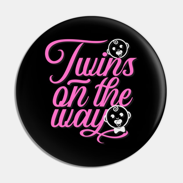 Baby Twins Pregnancy Announcement Quotes Gift Pin by Foxxy Merch