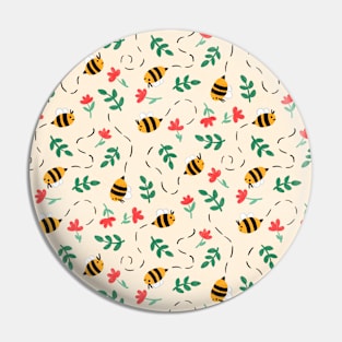 Bee Pattern - Spring Colors Pin