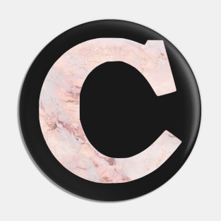 The Letter C Pink Marble Design Pin