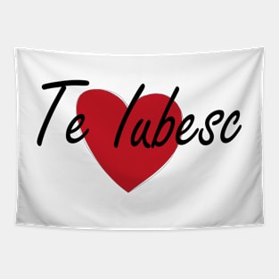 Te Iubesc I Love You Romanian Dragoste Cute Red Heart Tapestry