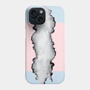 Blush Pink Gray and Black Graphic Cloud Effect Phone Case