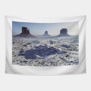 Monument Valley in the snow Tapestry