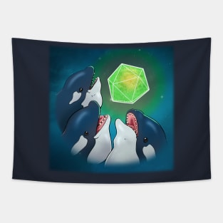 3 Orca Moon Tapestry