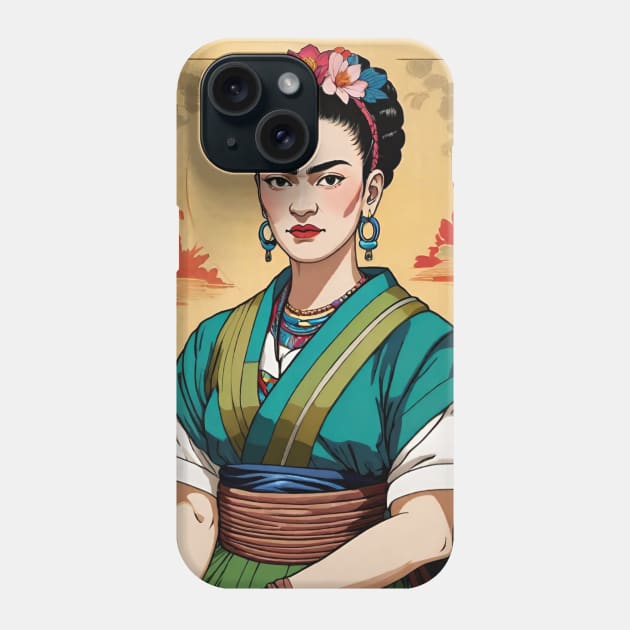 Frida's Eastern Whimsy: Inspired Portrait Phone Case by FridaBubble