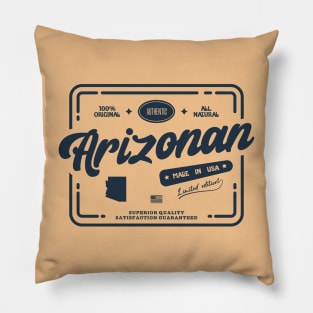 Authentic Arizonan Cool Vintage Dark Stamp Print Arizona Resident Gift Pillow