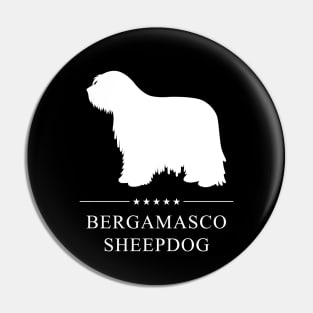 Bergamasco Sheepdog Dog White Silhouette Pin