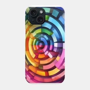 Psychedelic looking abstract illustration of blocks Phone Case