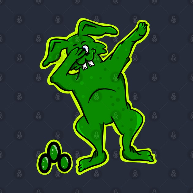 Green Easter Bunny Dabbing by mailboxdisco