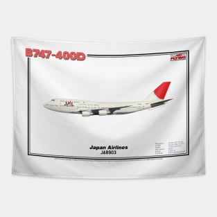 Boeing B747-400D - Japan Airlines (Art Print) Tapestry